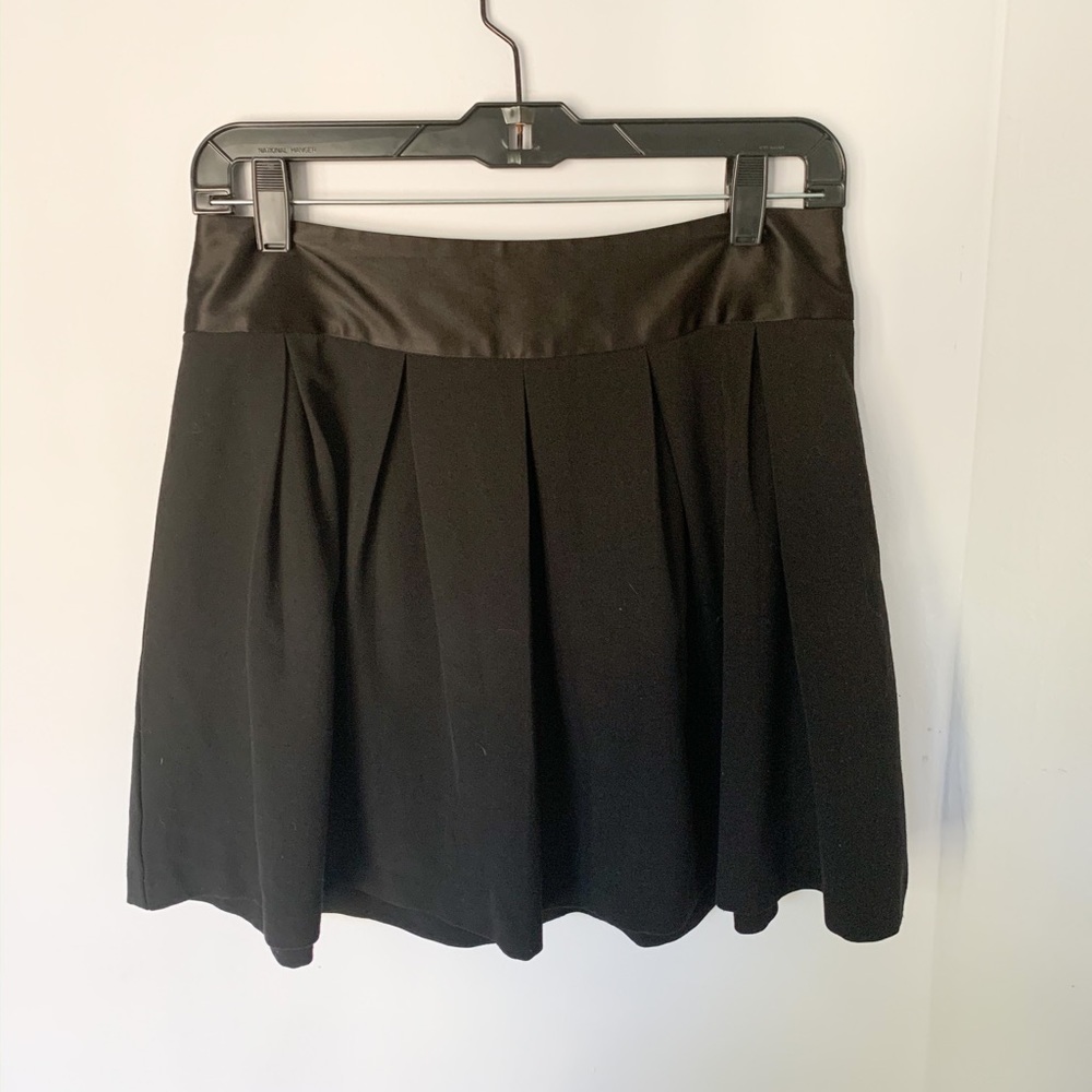 Black silky high waisted skirt